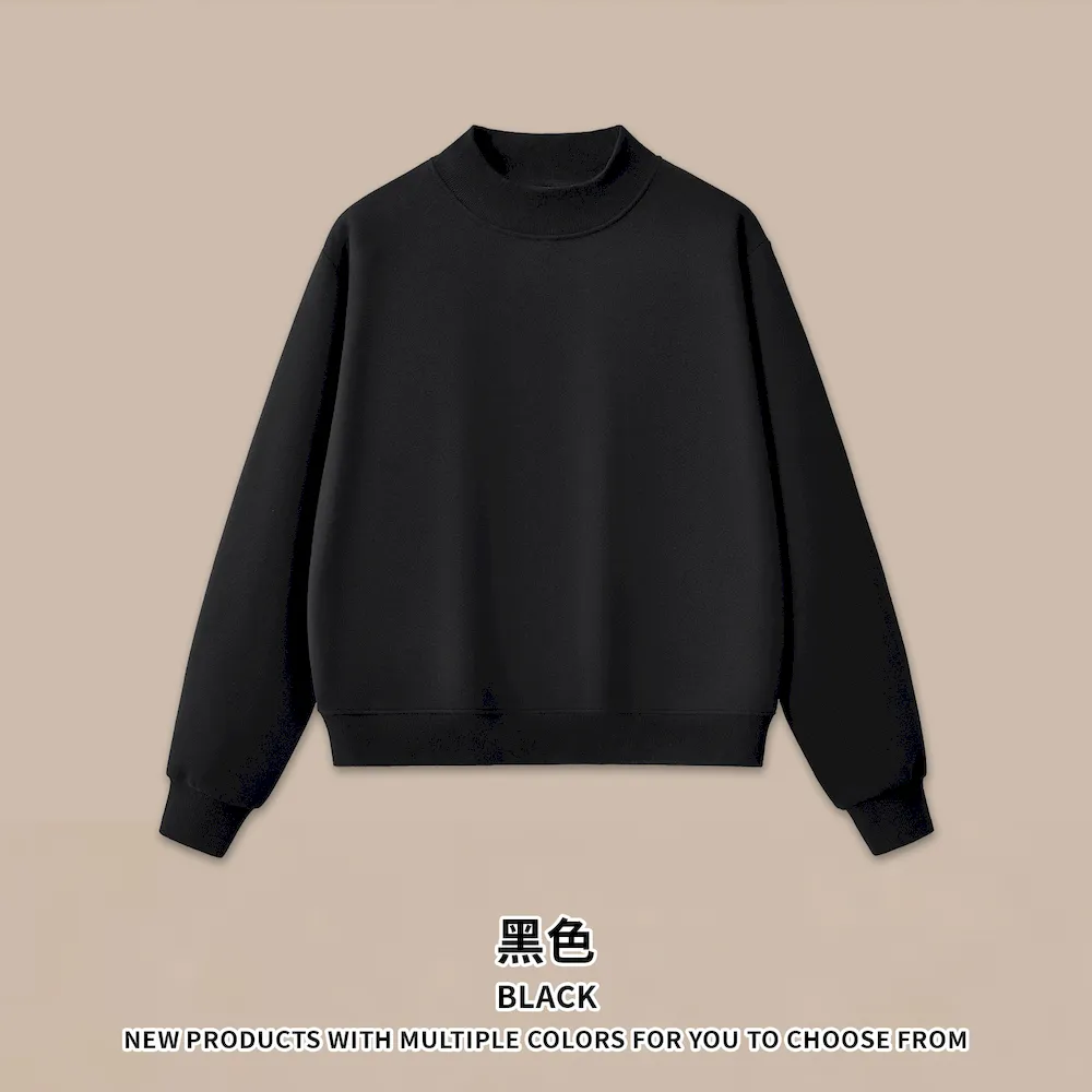 OEM Dopamine Colored Semi High Neck Women's Casual Crewneck Sweatshirt