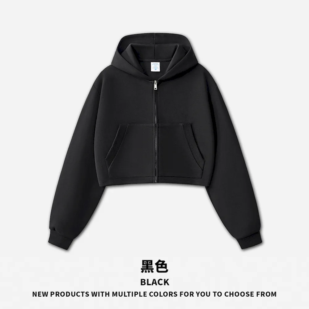 OEM Women’s Cropped Activewear Zip Up Hoodie
